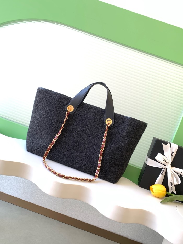 25K Shopping Tote Medium Felt Tweed “26x44x13cm” -047 =AS56007
