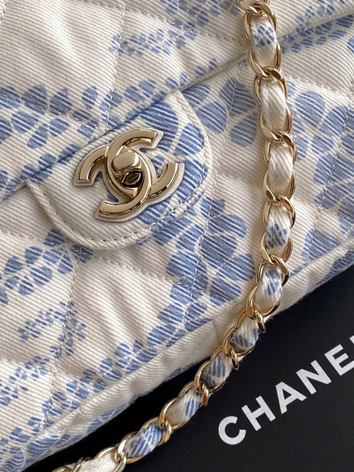 25M Classic Flap Mini Denim Floral “15x24x6.5cm” -007 =AS5454