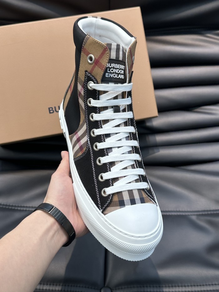 Vintage Check Cotton High Top Sneaker(Male)35-46 -053=
