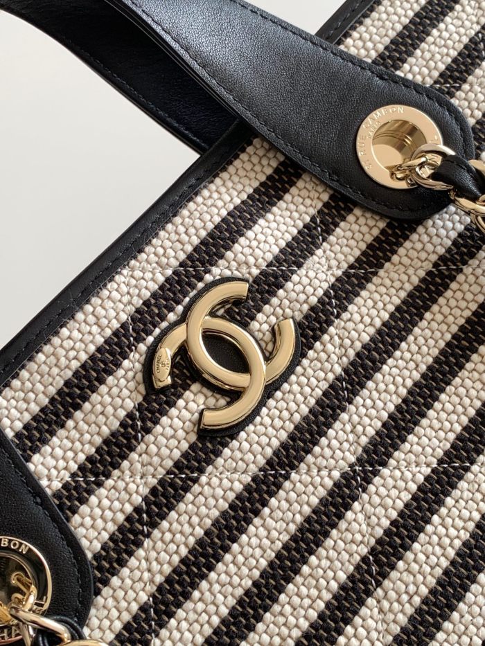 26C Shopping Tote Small Striped Raffia “25x46x13cm” -087 =AS6007