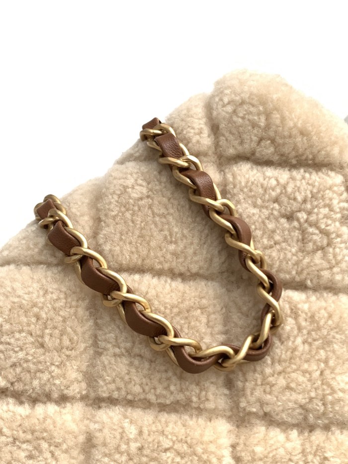 24K Mini Classic Flap Bag in Shearling Leather “12x18x6cm” -037 =AS5148