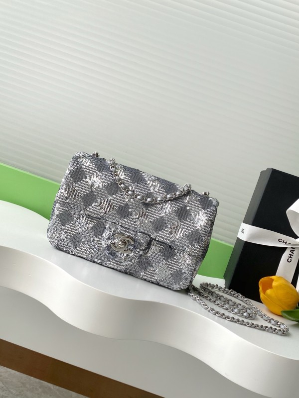 25 Mini Classic Flap Sequin Stone Pattern “14x21x8cm” -058 =AS4561