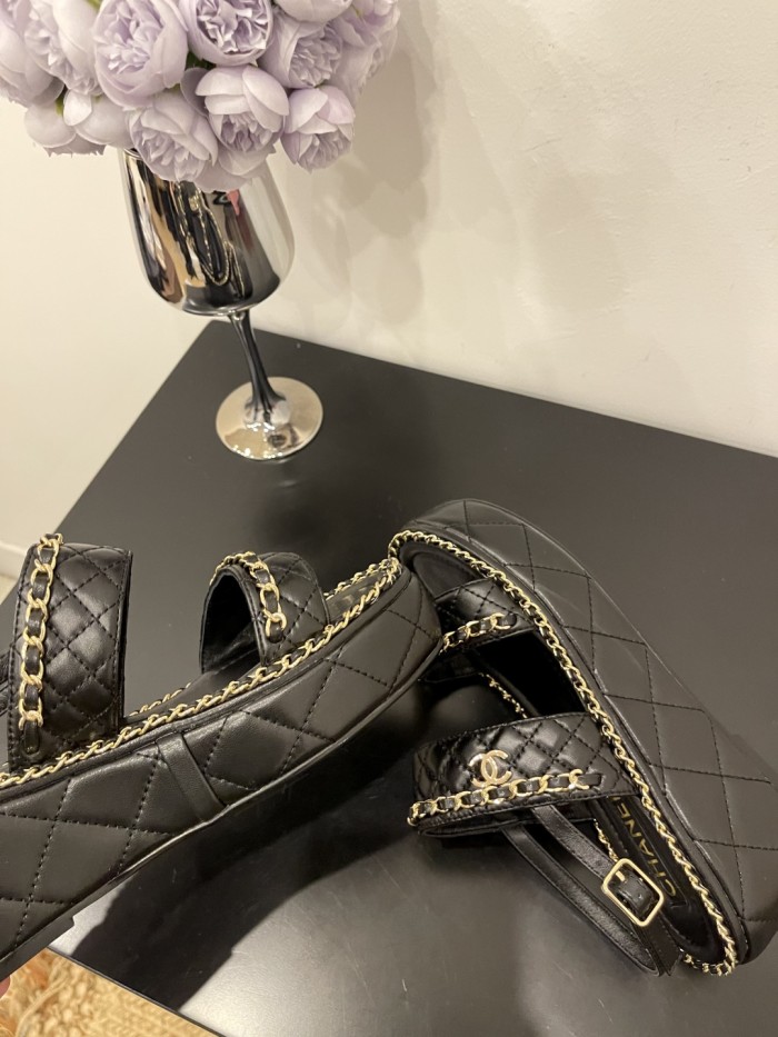 Quilted Lambskin Sandals(Female)36-41=