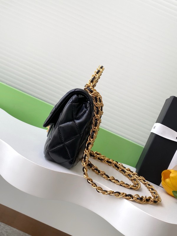 23K Mini Classic Flap Bag with Top Handle Lambskin “13x21x8cm” -087 =AS4023