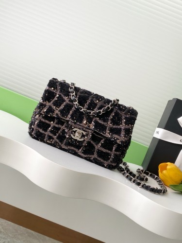 25 Mini Classic Flap Sequin Stone Pattern “14x21x8cm” -058 =AS4561