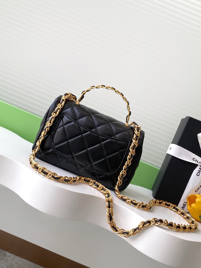 23K Mini Classic Flap Bag with Top Handle Lambskin “13x21x8cm” -087 =AS4023