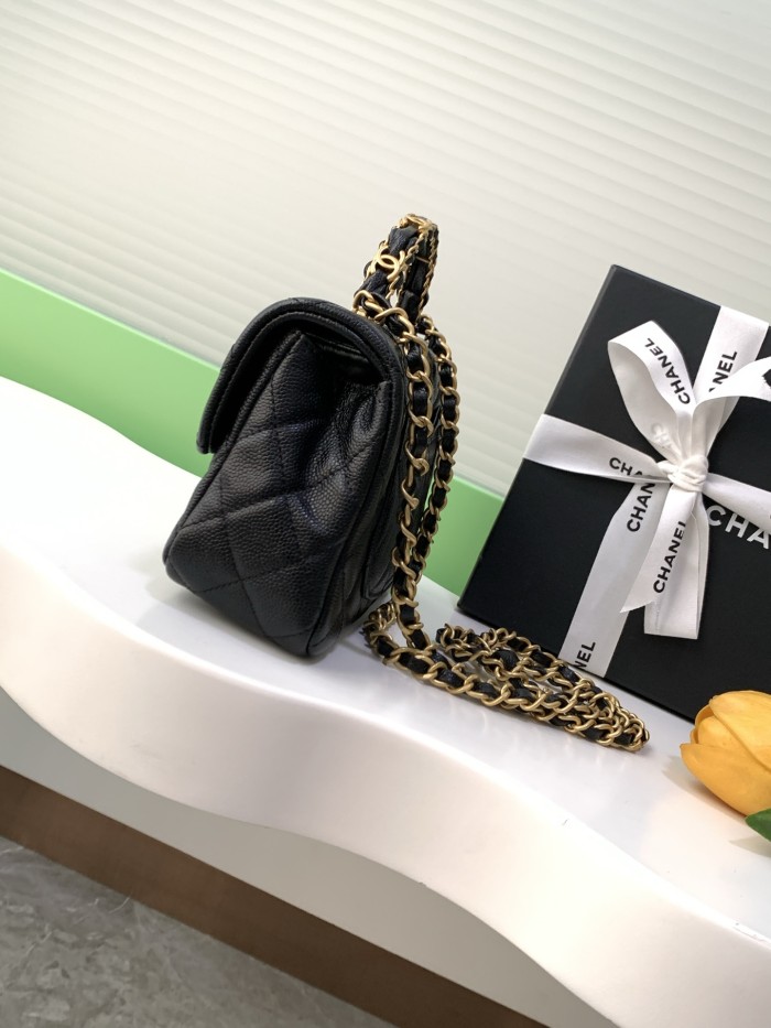 25B Classic Flap with Top Handle Small Caviar “12x19.5x6.5cm” -057 =AS5701