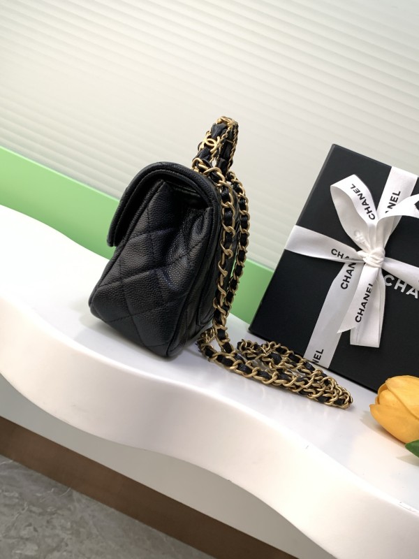25B Classic Flap with Top Handle Small Caviar “12x19.5x6.5cm” -057 =AS5701