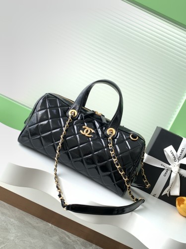 25A Bowling Bag Large Patent Leather “17x31x13cm” -028 =AS5579