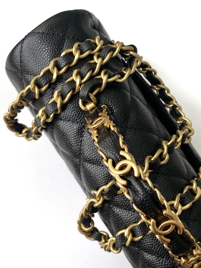 25B Classic Flap with Top Handle Medium Caviar “13.5x22.5x6cm” -087 =AS5702