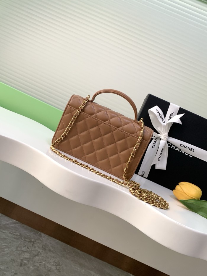 25B Classic Flap with Top Handle Small Lambskin “12.3x19x5cm” -057 =AP4674