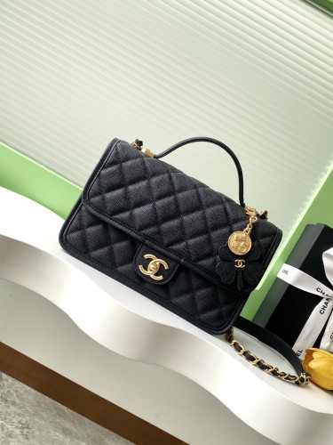 25B Clover Flap Bag Medium Caviar “16.5x25x8.5cm” -038 =AS3653
