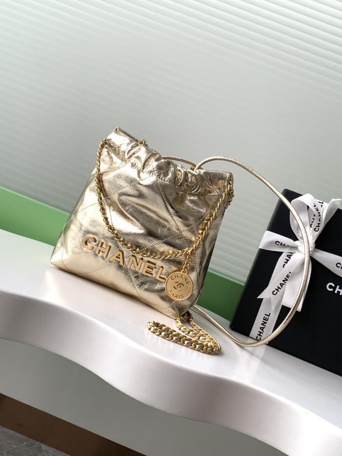 25C 22 Bag Mini Metallic Gold “19x20x6cm” -056 =AS3980