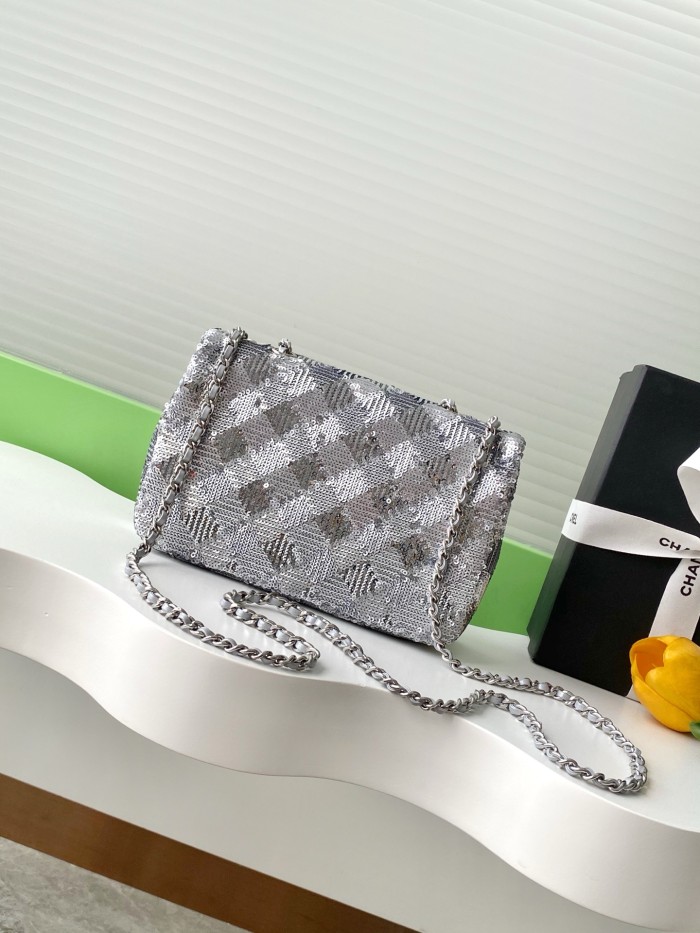 25 Mini Classic Flap Sequin Stone Pattern “14x21x8cm” -058 =AS4561