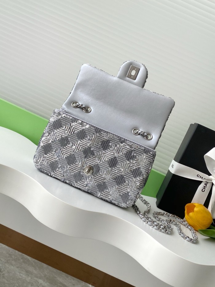 25 Mini Classic Flap Sequin Stone Pattern “14x21x8cm” -058 =AS4561
