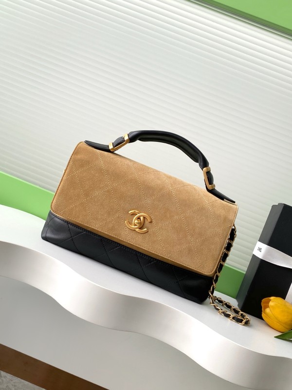 25A Flap Bag Medium Suede Lambskin “18x29x8cm” -008 =AS5637