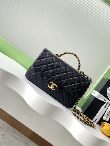 25B Classic Flap with Top Handle Medium Caviar “13.5x22.5x6cm” -087 =AS5702