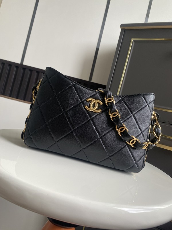 24K Hobo Shoulder Bag Lambskin “17x24x5cm” -066 =AS5177