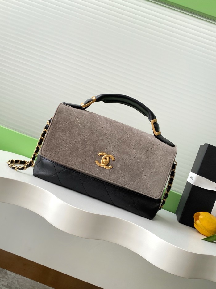 25A Flap Bag Medium Suede Lambskin “18x29x8cm” -008 =AS5637