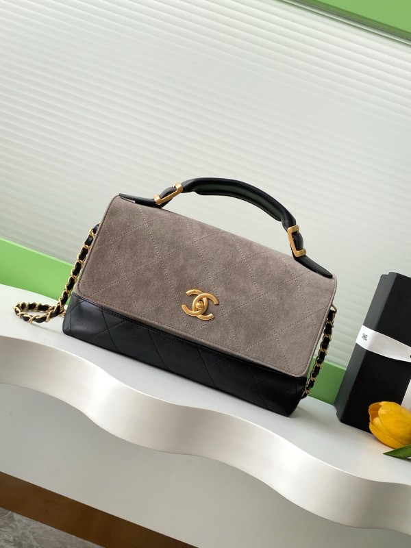 25A Flap Bag Medium Suede Lambskin “18x29x8cm” -008 =AS5637
