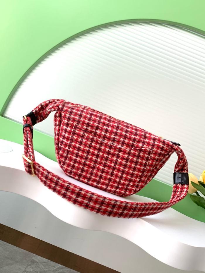 24N Hobo Waist Bag Houndstooth Wool “18x30x8cm” -037 =AS5052