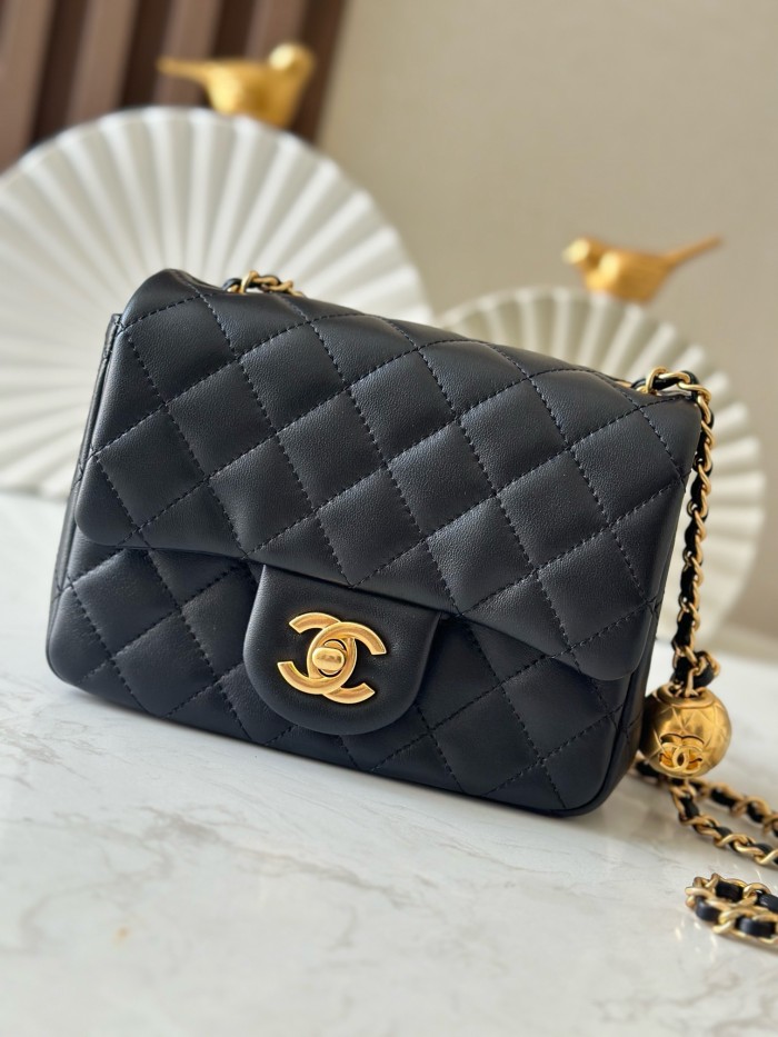 25 Edition CF Square Mini Flap Gold Ball “18x15x7cm” -056 =1786