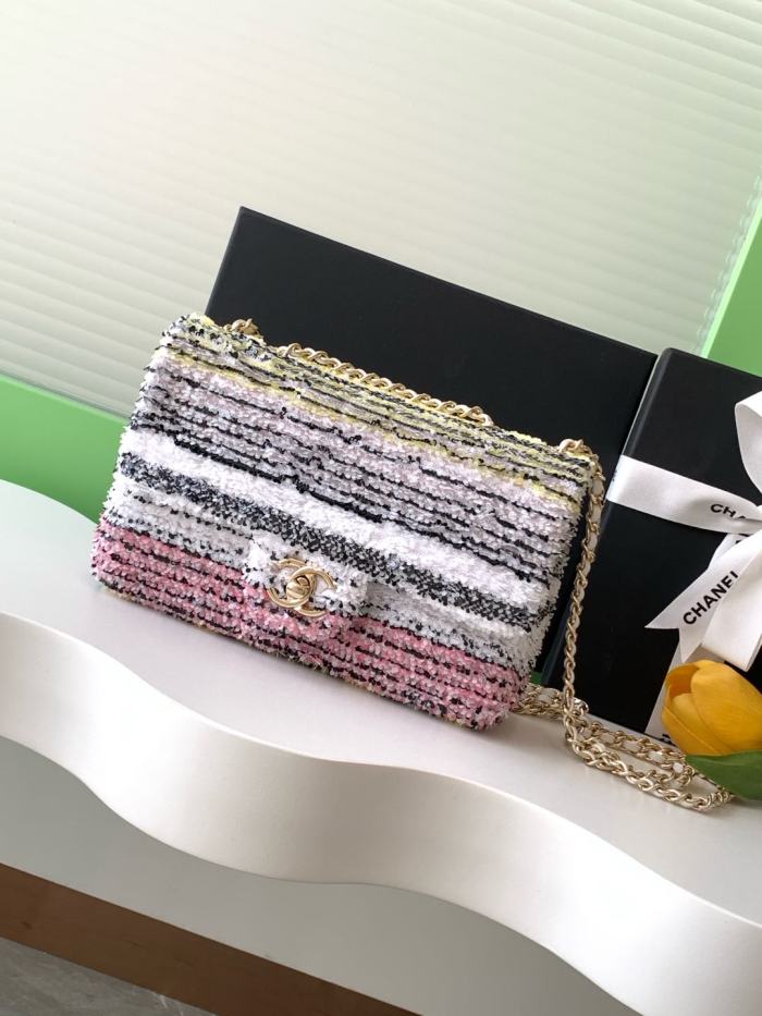 24S CF Mini Flap Sequin Graffiti Logo “14x21x8cm” -058 =AS4561