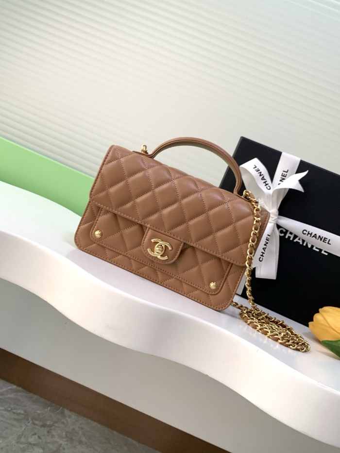 25B Classic Flap with Top Handle Small Lambskin “12.3x19x5cm” -057 =AP4674