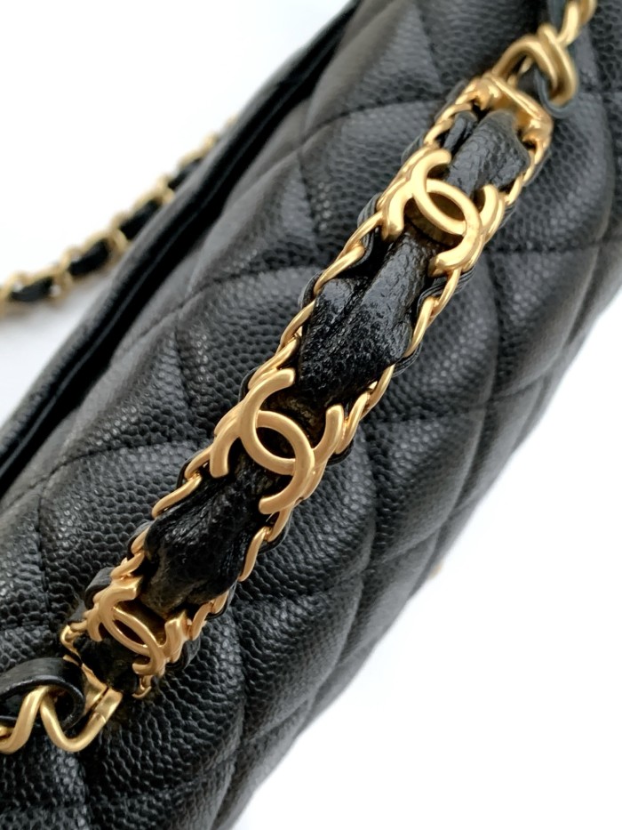 25B Classic Flap with Top Handle Small Caviar “12x19.5x6.5cm” -057 =AS5701