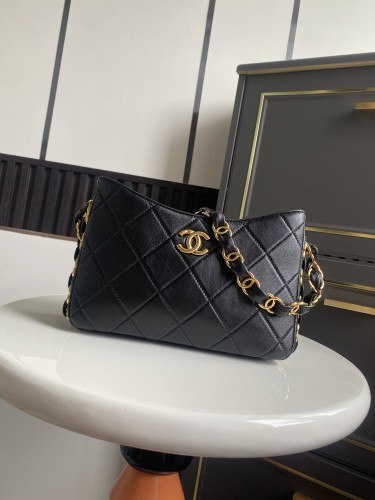 24K Hobo Shoulder Bag Lambskin “17x24x5cm” -066 =AS5177