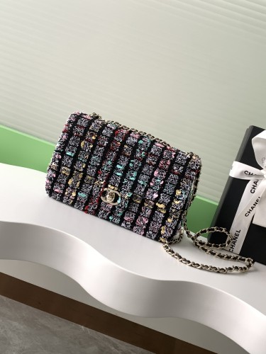 25C Classic Flap Medium Tweed Sequins “20x30x7cm” -058 =AS4561