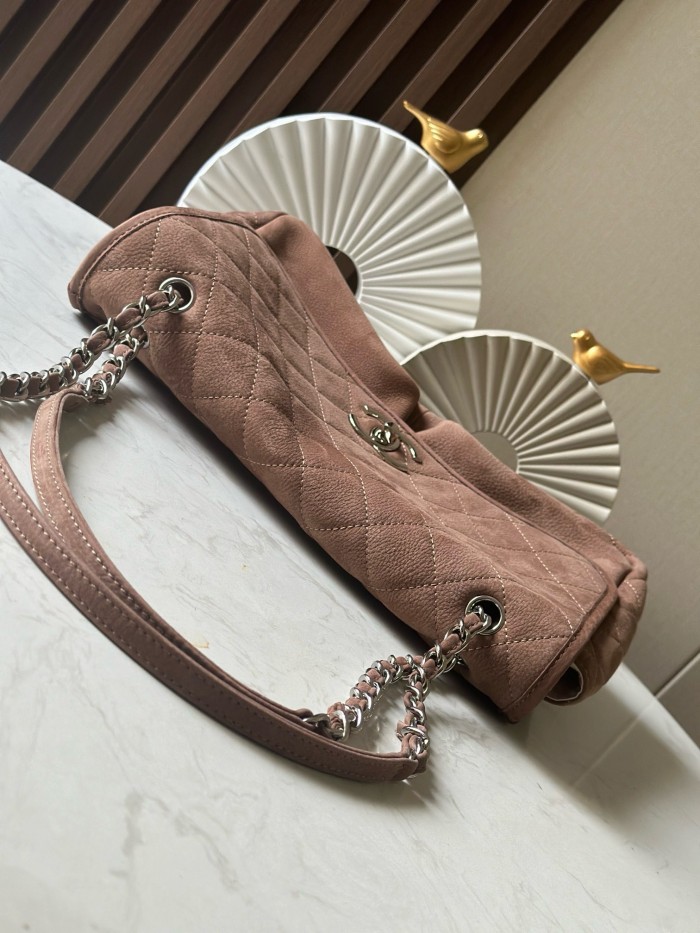 Double Pocket Shopping Bag Suede Calfskin “34x25x10cm” -088 =3313
