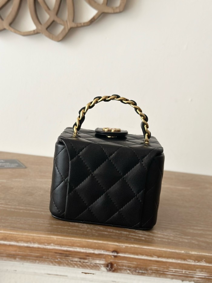 Vintage Mini Vanity Case Grained Calfskin “11x9.5x8.5cm” -036 =2227