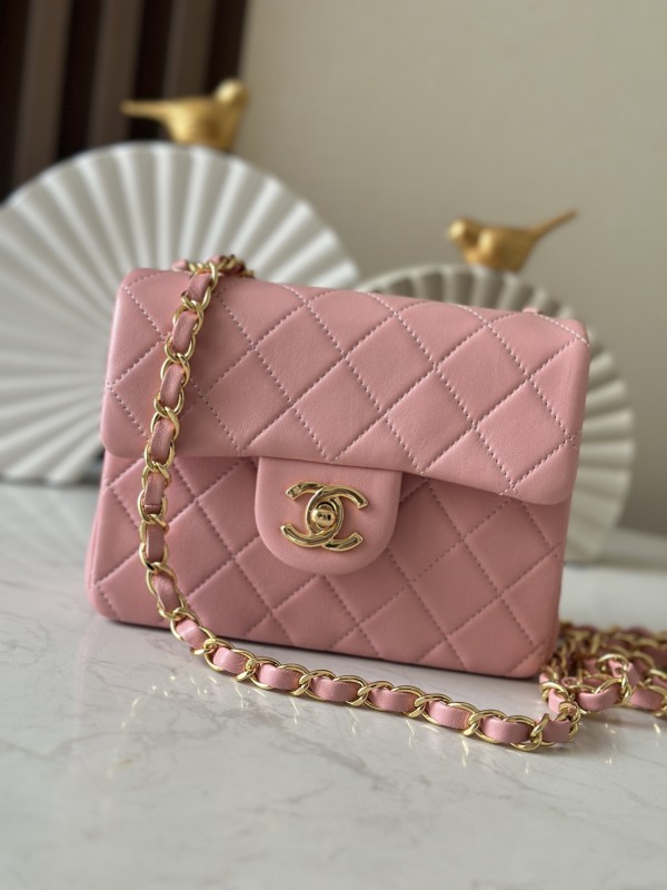 Vintage Square Mini Flap Bag Lambskin “17.5x14x7cm” -038 =3349