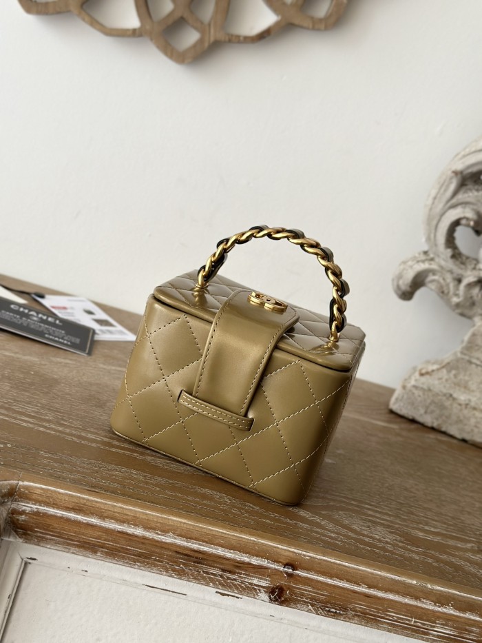 Vintage Mini Vanity Case Grained Calfskin “11x9.5x8.5cm” -036 =2227