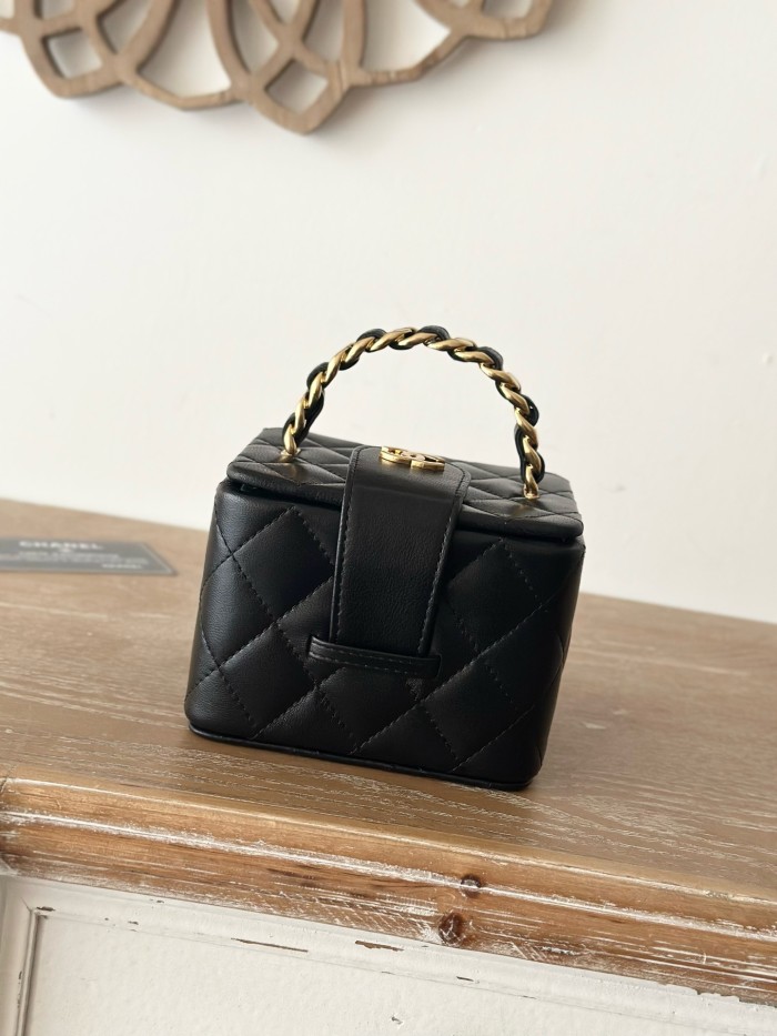 Vintage Mini Vanity Case Grained Calfskin “11x9.5x8.5cm” -036 =2227