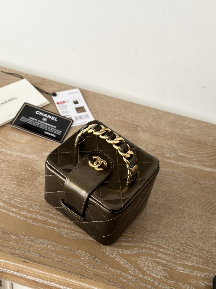 Vintage Mini Vanity Case Grained Calfskin “11x9.5x8.5cm” -036 =2227