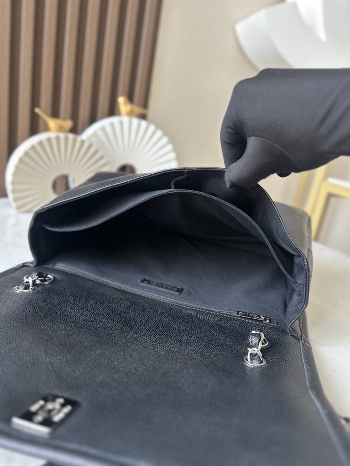 Double Pocket Shopping Bag Grained Calfskin “34x25x10cm” -088 =3313