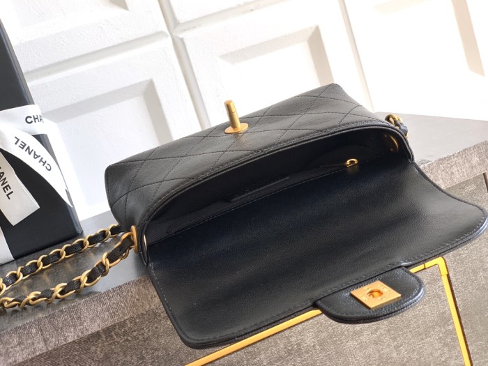 25K Small Quilted Caviar Handbag with Top Handle “20x11.5x5.5cm” -056 =AS5196