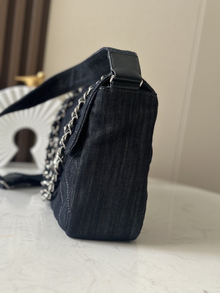 Vintage XXL Denim Messenger Bag Small “34x22x10cm” -038 =3322