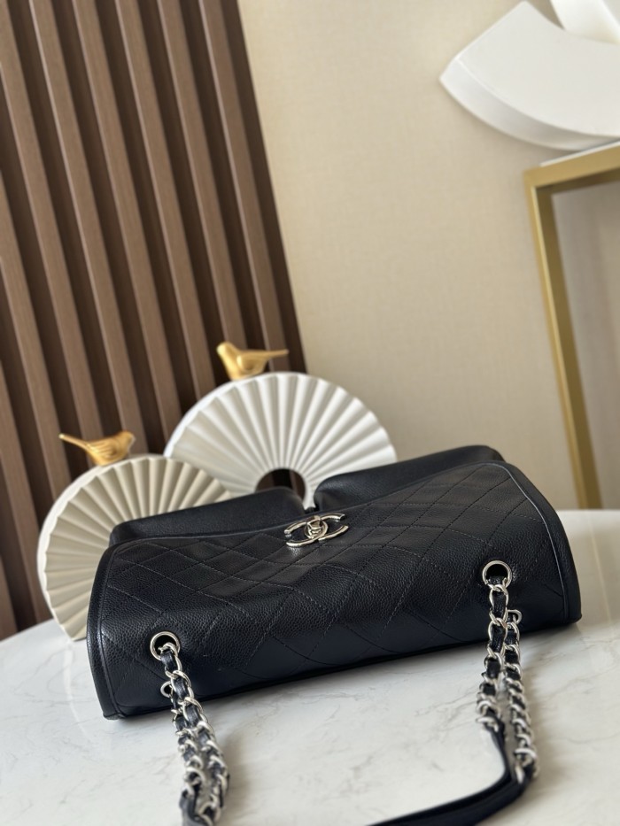 Double Pocket Shopping Bag Grained Calfskin “34x25x10cm” -088 =3313