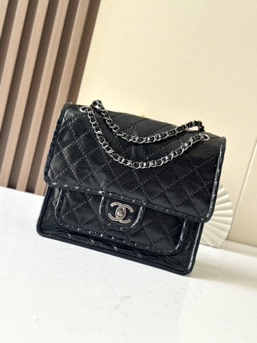 Vintage Flap Tofu Bag Resin Leather “26x23x11cm” -0501 =2225