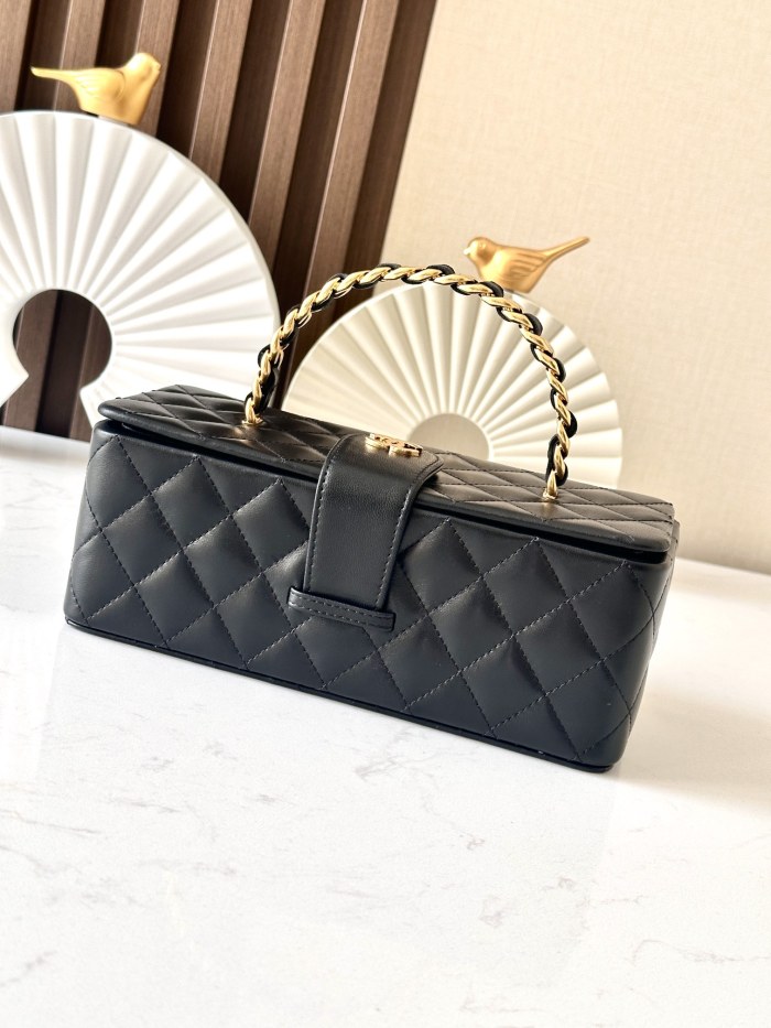 Vintage Long Vanity Case Grained Calfskin “22x10x8.5cm” -037 =2226