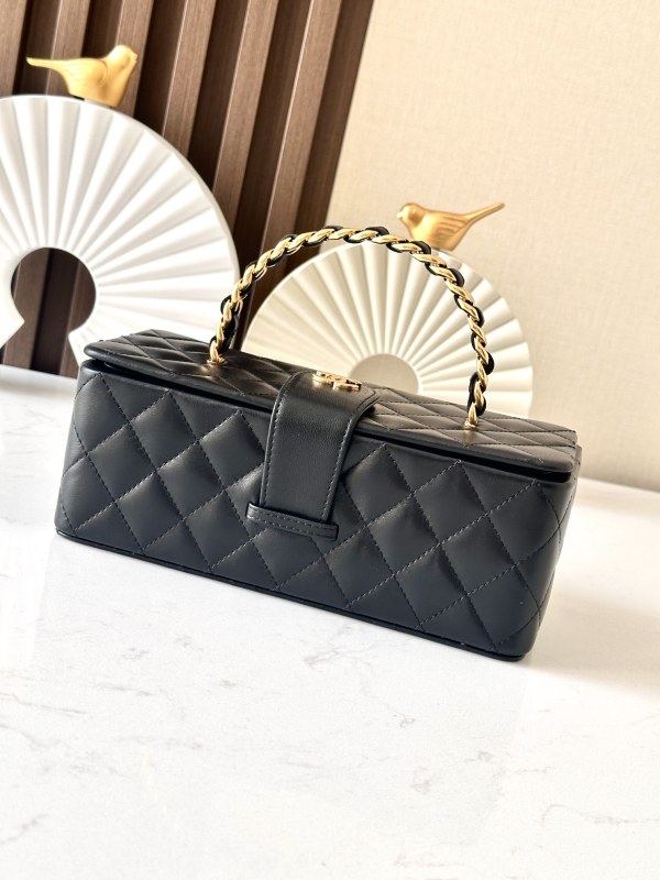 Vintage Long Vanity Case Grained Calfskin “22x10x8.5cm” -037 =2226