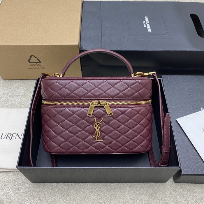 GABY large vanity bag in lambskin  22.5*15*8CM  -006=