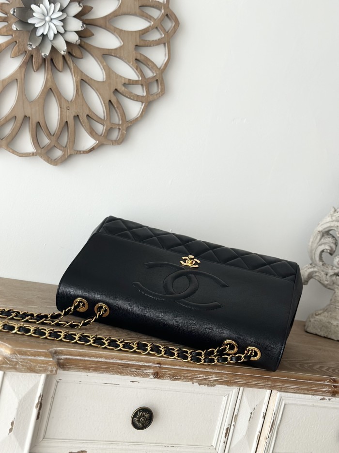 Vintage Large Single Shoulder Bag Grained Calfskin “33x23x11cm” -0301 =A2215