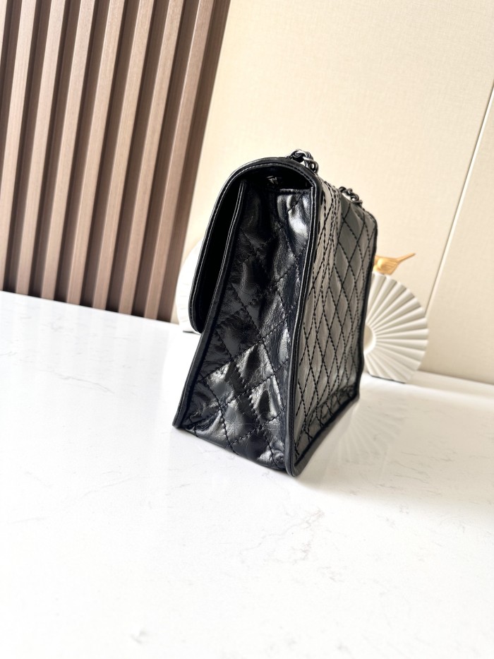 Vintage Flap Tofu Bag Resin Leather “26x23x11cm” -0501 =2225