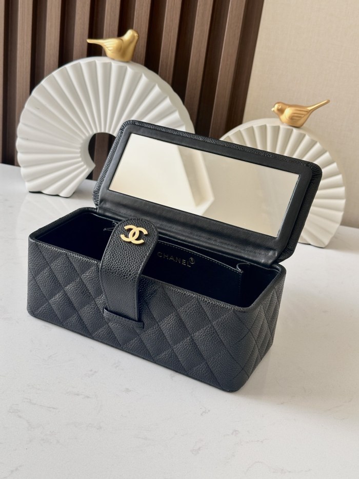Vintage Long Vanity Case Grained Calfskin “22x10x8.5cm” -037 =2226