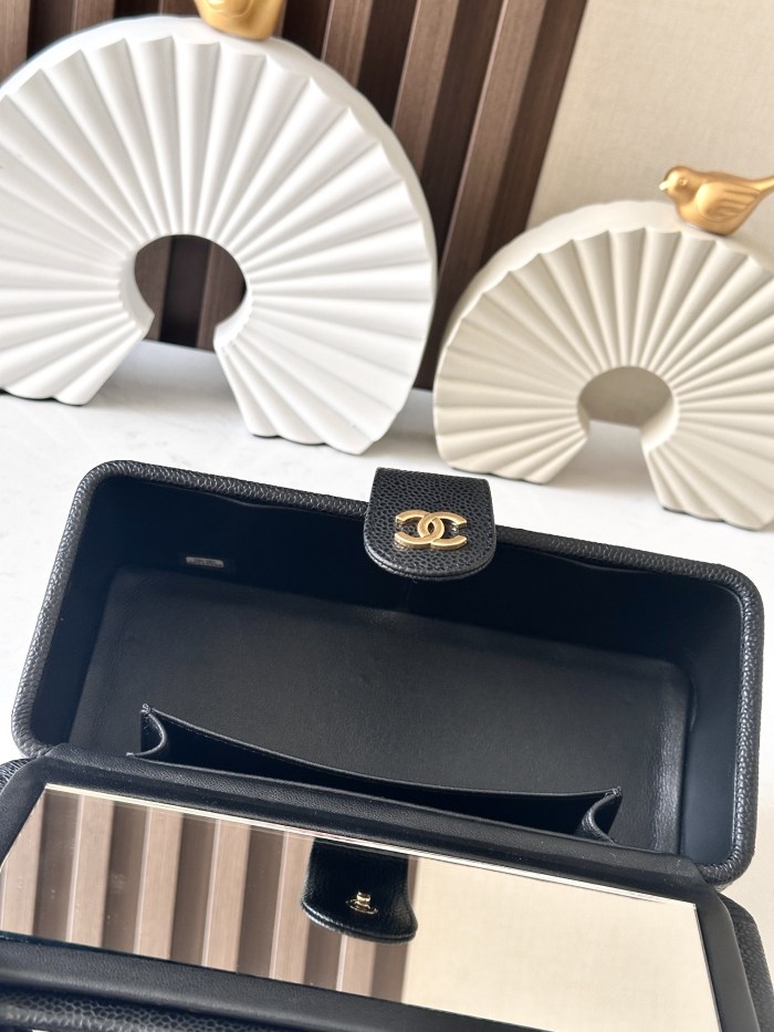 Vintage Long Vanity Case Grained Calfskin “22x10x8.5cm” -037 =2226
