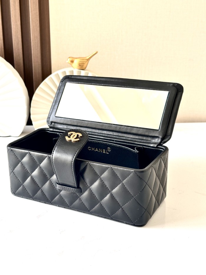 Vintage Long Vanity Case Grained Calfskin “22x10x8.5cm” -037 =2226